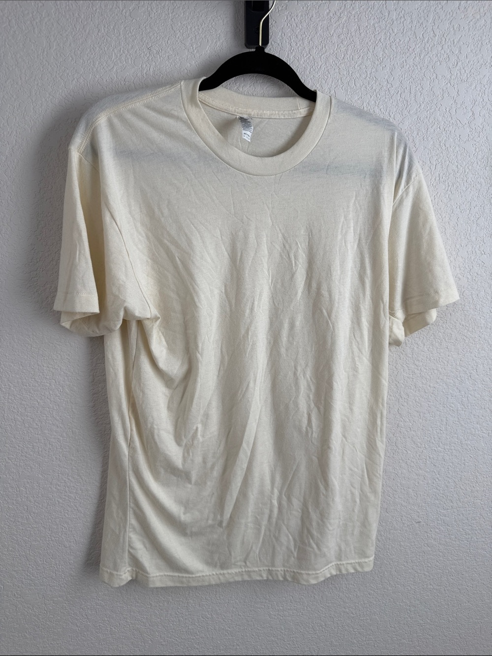 American Apparel Cream Crew Tee- Size L